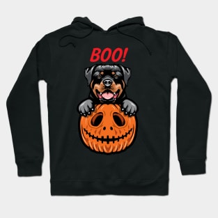 Halloween Pumpkin Rottweiler Hoodie